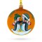 Penguin Couple Blown Glass Ball 'Our First Christmas' Ornament 4 Inches